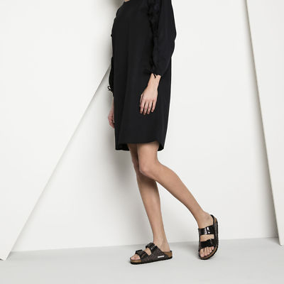 Birkenstock ブラック Birkenstock Birko Flor ARIZONA Metallic Stones Black BNIB 1008871