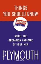 1937 Plymouth Deluxe Pt-50 Roadking Owners Manual