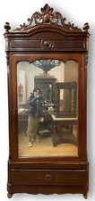 ARMOIRE ISABELINE. AVEC MIROIR. BOIS D'ACAJOU. ESPAGNE. XIX SIÈCLE