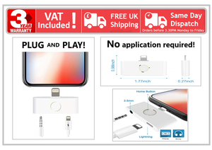 Home Button Charging Port Audio Jack Adapter For Ipad Iphone 6 7 8 X Xr Xs Max Ebay