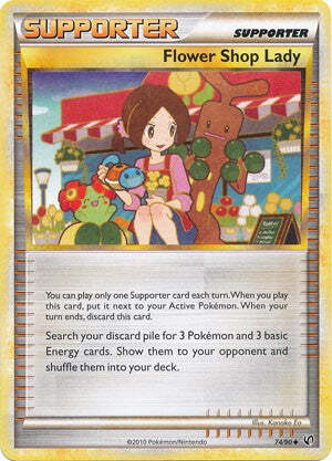 Pokemon Card HeartGold SoulSilver Undaunted 74/90 Flower Shop Lady