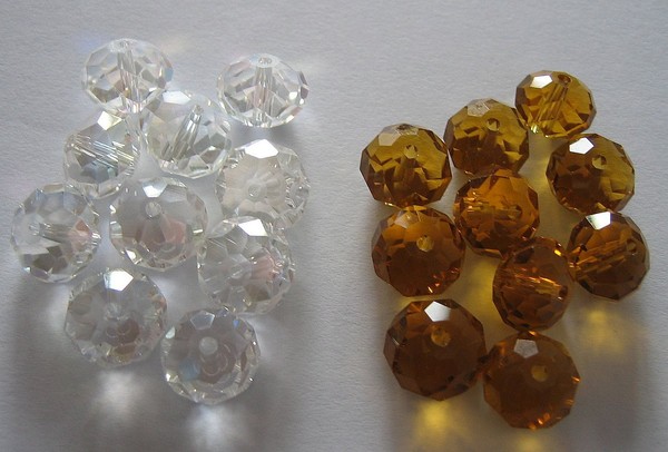 24 cuentas CRISTAL rondel 8x12mm (14+10)