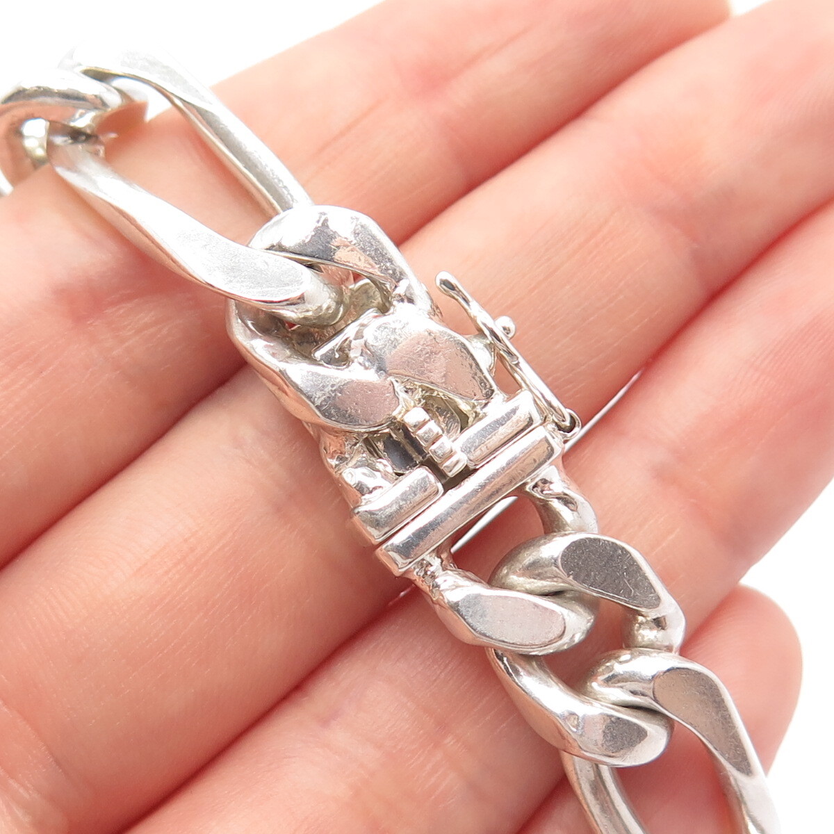 925 Sterling Silver Vintage Mexico Heavy Figaro Link