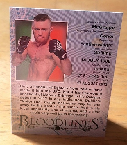 Conor McGregor #BL-CM 2013 Topps UFC Bloodlines Bloodlines card