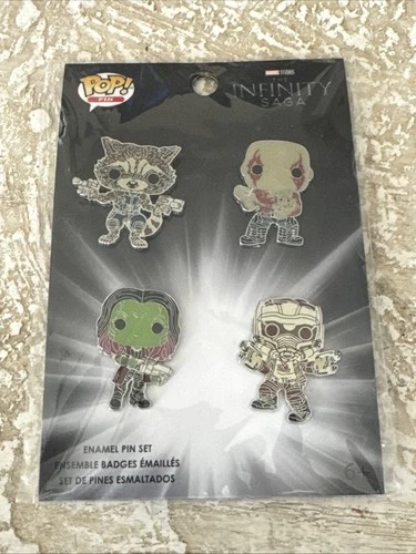 Guardians of the Galaxy Funko Pin Set Marvel Quill, Gamora, Drax, Rocket NEW