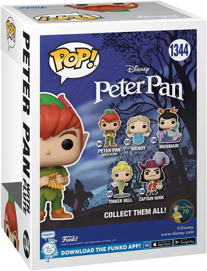 Funko Pop! Disney: Peter Pan 70th - Peter with Flute - Figura de Vinilo Coleccio
