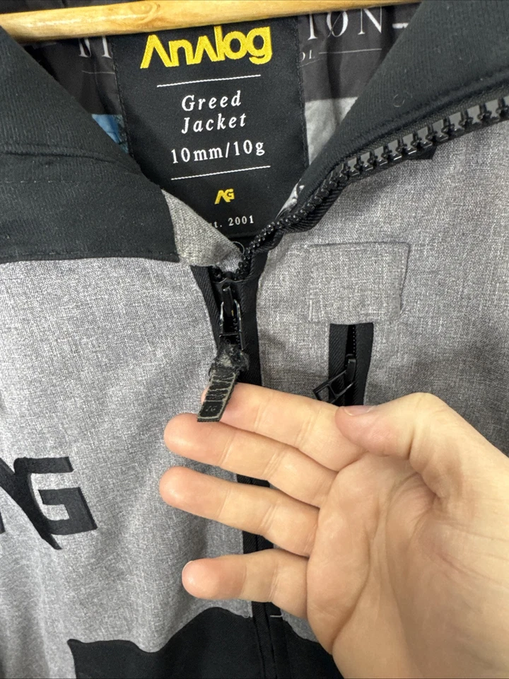 Chaqueta de snowboard aislada Analog Greed para hombre XS gris negro 10 mm Foto 3 de 4