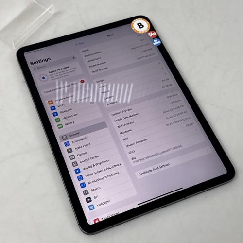 Apple iPad Pro 1st Gen 2018 A1934 11" Space Grey 64 GB Storage WiFi 4G Unlocked - Afbeelding 16 van 19