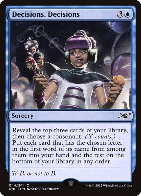 Decisions, Decisions NonFoil Unfinity 44 NM MTG