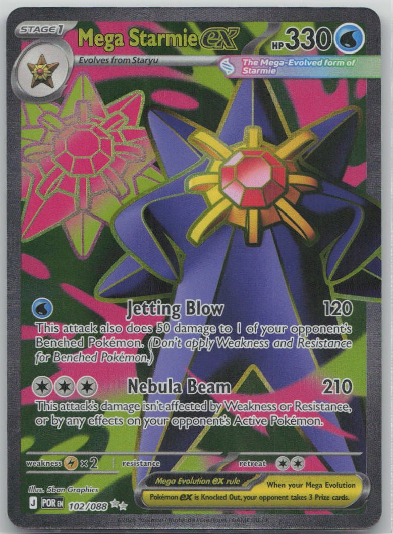 Mega Starmie ex 102/088 Ultra Rare Perfect Order NM Pokemon