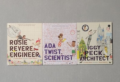 Andrea Beaty Hardcover Book Lot of 3- Iggy Peck, Ada Twist, Rosie Revere