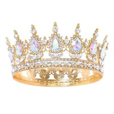 Queen Crown for Women Crystal Tiara Girl Rhinestone Wedding Headband AB