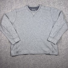 Eddie Bauer Gray Thermal Crew Neck Henley sweatshirt Shirt Men's 2XL