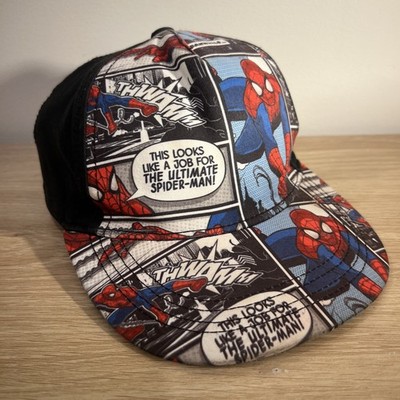 Spider-Man Marvel Comics Snapback Hat Cap Comic Black Unisex Illustrated