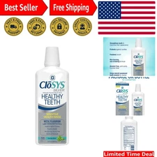 Healthy Teeth Anti-Cavity Oral Rinse Mouthwash with Fluoride, Non-Burning, No...