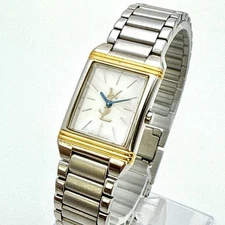 A094 YSL Yves Saint Laurent Two-tone Rectangular Case Women's Watch