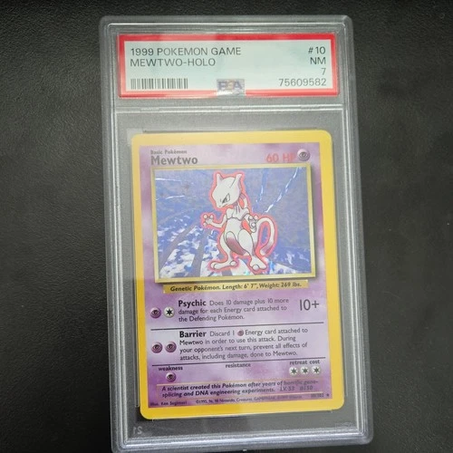 1999 POKEMON GAME #10 MEWTWO-HOLO PSA 7