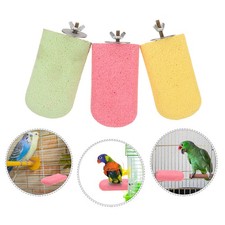 3 Pcs Bird Perch Stand Toys for Parrots Platform Beak Grinding Stone