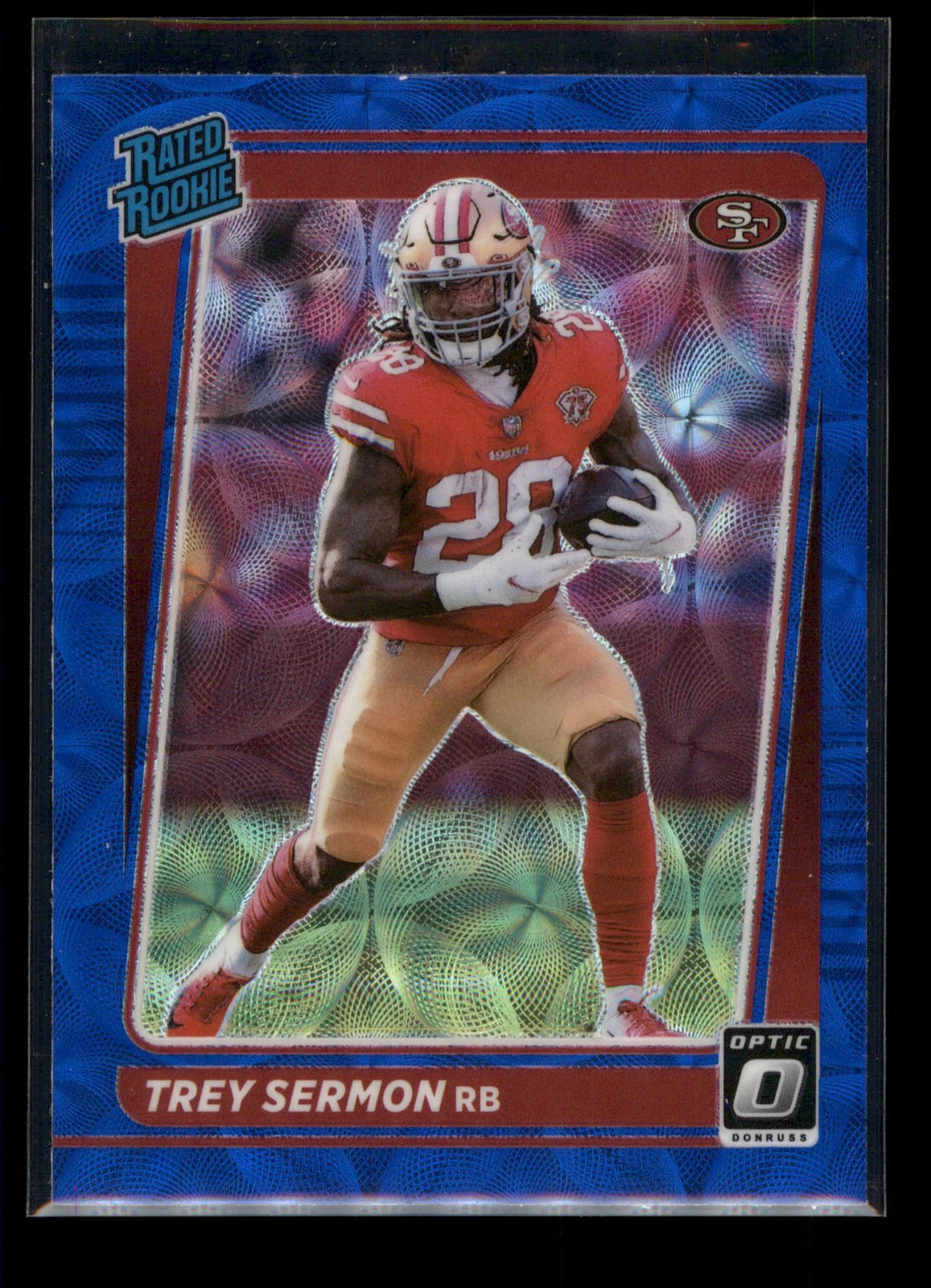 2021 Donruss Optic #224 Trey Sermon Blue Scope