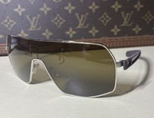 Vintage Mens Dunhill Retro Shield Sunglasses Silver/Grey pattern D1011 B