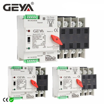 W2R ATS 110V 220V PC Dual Power Automatic Transfer Switch 63A 100A Household Pow