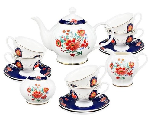 Fanquare 21 Pieces British Vintage Porcelain Tea Set, Afternoon Tea Set Tea Room - Picture 4 of 9