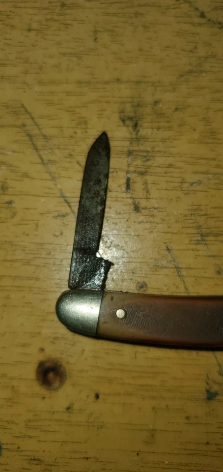 OLD TIMER ScHRADE USA Folding 3 THREE Blade Pocket Knife  - Image 3 of 4