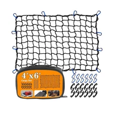 4’x6’ Truck Cargo Net Expands to 8' x 12' with 4"x4" Mesh Grid Super