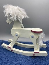 Vintage Hand Carved Small Wooden Rocking Horse