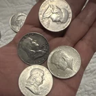 Franklin Half Dollars 1957, 1960 Lot 90% Silver Circulated US Coins