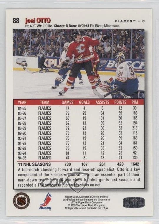 1995-96 Upper Deck Collector's Choice Joel Otto #88 - Image 2 of 2