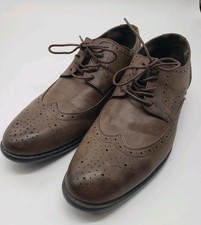 Oak & Rush Dave Brown  Leather Brogue Wing-Tip Oxford Derby Shoes 12