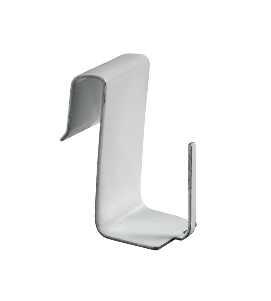 ERREBI 4 GANCI IN ACCIAIO BIANCO PER ASTINE PER NON FORARE I SERRAMENTI DI ALLUMINIO