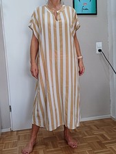 Blusenkleid Beige Streifen Gr. 5XL 52 54 Weit...