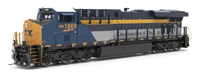 Broadway Limited HO 9862 GE ES44AC, CSX 1869, C&O Heritage Paint, Paragon4 Sound
