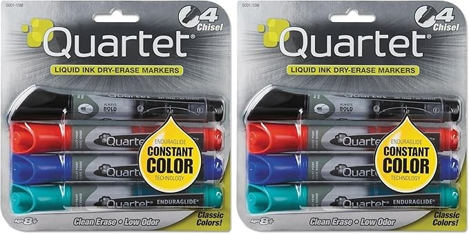 2pk Quartet 5001-10Ma Dry Erase Marker,Fine,Round,Pk4