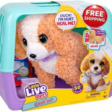 Little Live Pets Ouchies Exclusive Hazel The Poodle Plush, 50 Sounds, Limping