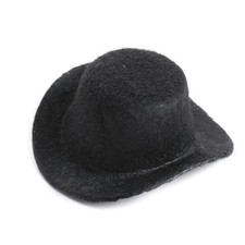 Package of 12 Miniature 2" Black Felt Doll Top Hats