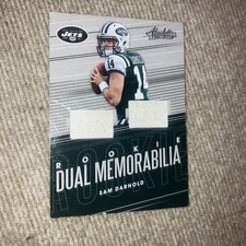 2018 Panini Absolute Rookie Dual Memorabilia Sam Darnold #RDM-SD (MEM, RC) Card. rookie card picture