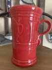 Fiesta Scarlet Red Tall Cappuccino Latte Ceramic Mug HLC USA