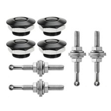 4pcs Black Quick Release Hood Pins Aluminum Push Button Lock for Car Bonnet Hood