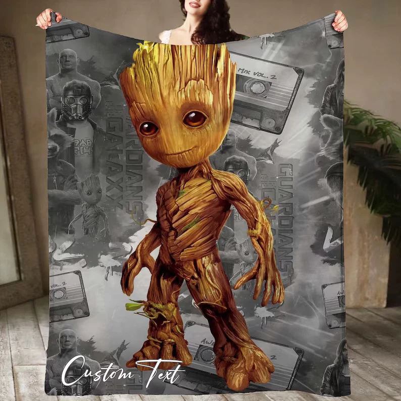 Personalized Christmas Groot Blankets Custom Name Blanket