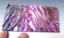 CBS Dichroic Glass coe 90 Green Pink Herringbone on black 2 x 4