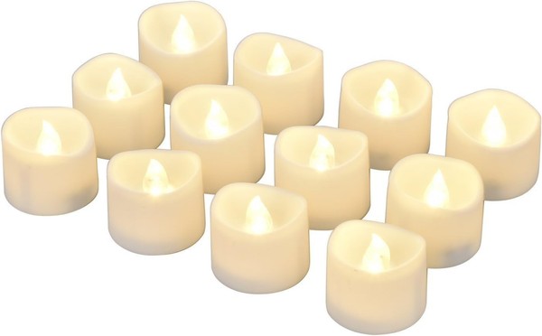 LED Tee Lichter Flammenlose Kerzen Timer 12 StüCk Warm-Weiß 3,2X3,6 Cm-image