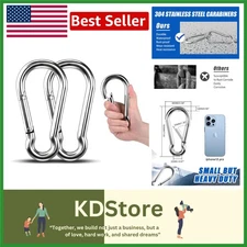 Heavy Duty Stainless Steel 7-Inch Carabiner Clips (2 Pack)