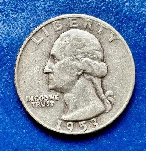 1953-D Washington Quarter. 90% Silver. AU Condition. Charity Auction. ￼