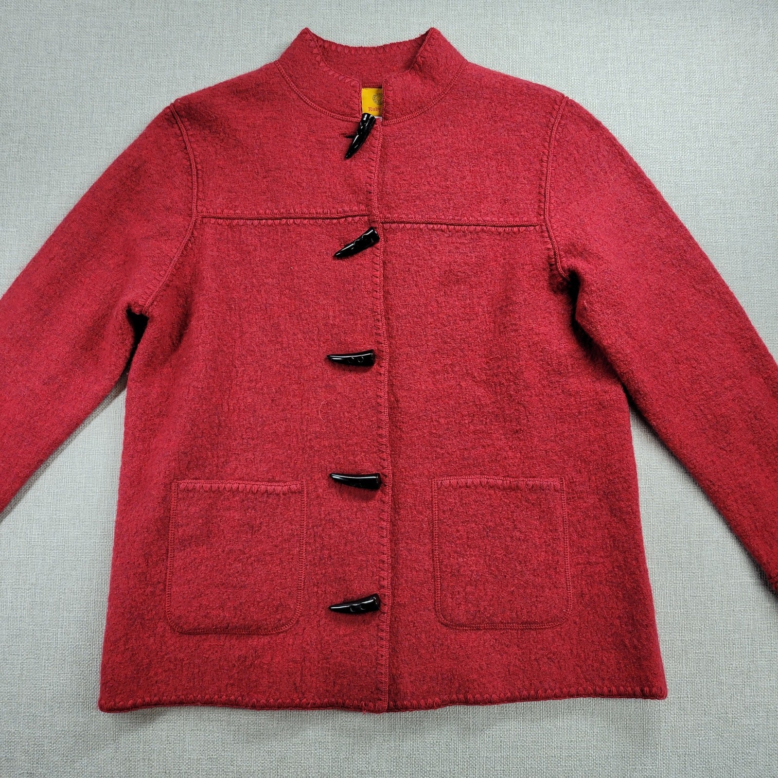 Ruby Rd Womens Jacket Size S Red Wool Patch Pocke… - image 4