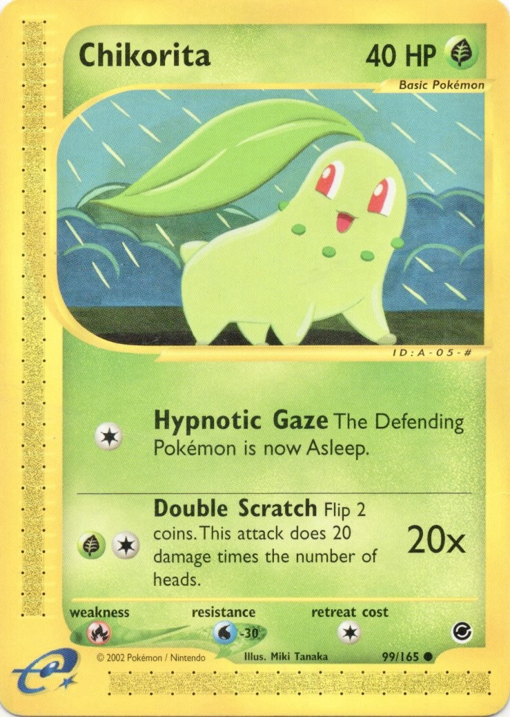 1x Chikorita - 99/165 - Common Lightly Played Pokemon G2 - Expedition