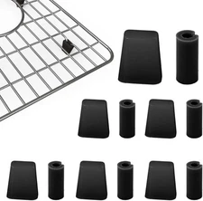Waziaqoc 40 Pcs Sink Rack Feet Protective Rubber Bumpers Feet, Black 