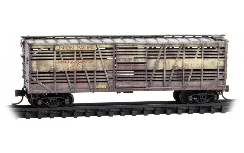 Union Pacific 40' Despatch Stock Car Weathered Micro-Trains #035 44 330 N Scale